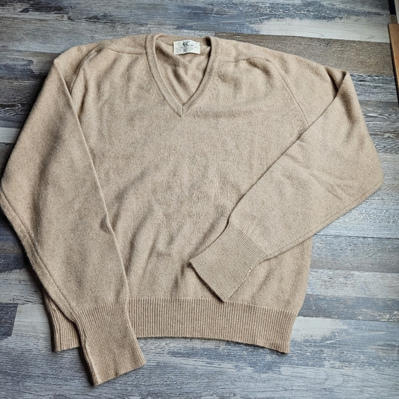 Lord Jeff Vintage Cashmere V Neck Sweater Large